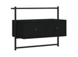 Parete Tv Nera 60,5X30X51 Cm In Materiale Ligneo