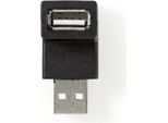 Adattatore USB-A | Usb 2.0 | USB-A Maschio | USB-A Femmina | 480 Mbps | Rotondo | Nichelato | Pvc | Nero | Scatola