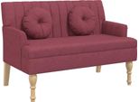 Panca Con Cuscino In Tessuto Rosso Vino 113X64,5X75,5 Cm