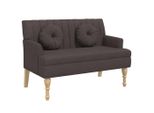 Panca Con Cuscino In Tessuto Marrone Scuro 113X64,5X75,5 Cm