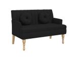 Panca Con Cuscino In Tessuto Nero 113X64,5X75,5 Cm