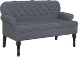 Panca Con Schienale Grigio Scuro 119,5X64,5X75 Cm In Velluto