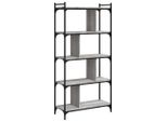 Libreria 5 Ripiani Grigio Sonoma 76X32X158 Cm Materiale A Base Di Legno