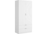 Dmora Guardaroba 2 Ante Anya 52X184H Cm Bianco, Appendiabiti 2 Ante