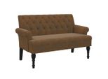 Panca Con Schienale Marrone 120X62X75,5 Cm Effetto Scamosciato