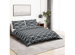 The Living Store Set Di Biancheria Da Letto Grigio 200X200 Cm In Cotone