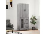 Best MöBel Vetrinetta Credenza Grigio Sonoma 69,5X34X180 Cm Materiale Legno - Cassettiere CL4498133 2Pacchi