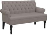 Panca Con Schienale In Tessuto Taupe 120X62X75,5 Cm