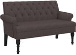 Panca Con Schienale In Tessuto Marrone Scuro 120X62X75,5 Cm