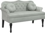 Panca Con Cuscino In Velluto Grigio Chiaro 120,5X65X75 Cm