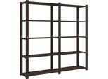 Vidaxl Scaffale A 5 Ripiani Nero 170X38X170 Cm In Legno Di Pino Massiccio