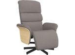 Vidaxl Poltrona Relax Con Poggiapiedi In Tessuto Taupe
