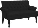 Panca Con Schienale Nero 120X62X75,5 Cm In Tessuto