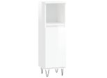 Vidaxl Armadio Da Bagno Bianco Lucido 30X30X100 Cm Materiale A Base Di Legno