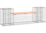 Panchina Da Giardino In Gabbione 183X41X60,5 Cm In Legno Massiccio Di Abete Douglas