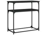 Tavolo Consolle Nero 75X35,5X75 Cm In Materiale Ligneo