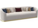 Divano 3 Posti Imbottito Stile Moderno Lusso Tessile Divano Bianco