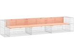 Panchina Da Giardino In Gabbione 347X71X65,5 Cm In Legno Massiccio Di Abete Douglas
