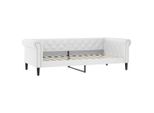 Vidaxl Letto Da Giorno Bianco 90X200 Cm In Pelle Finta
