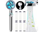 Soffione Doccia A Risparmio Idrico, Soffione Doccia Economico Ad Aumento Di Pressione Con Funzione Di Filtro Per Acqua Dolce Con Pulsante Di Arresto