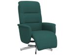 Vidaxl Poltrona Relax Con Poggiapiedi In Tessuto Verde Scuro