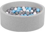 Petsona Piscina Di Palline Per Cani 90X30Cm/200 Palline Rotonde Gatto Coniglio Animali Domestici Cane Piscina Di Schiuma Portatile Eu, Grigio Chiaro: Grigio/Bianco/Blu Bambino
