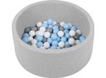 Petsona Piscina Di Palline Per Cani 70X30Cm/150 Palline Rotonde Gatto Coniglio Animali Domestici Cane Piscina Di Schiuma Portatile Eu, Grigio Chiaro: Grigio/Bianco/Baby Blue