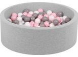 Petsona Piscina Di Palline Per Cani 90X30Cm/200 Palline Rotonde Gatto Coniglio Animali Domestici Cane Piscina Di Schiuma Portatile Eu, Grigio Chiaro: Bianco/Grigio/Rosa Polvere