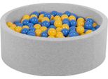 Petsona Piscina Di Palline Per Cani 90X30Cm/200 Palline Rotonde Gatto Coniglio Animali Domestici Cane Piscina Di Schiuma Portatile Eu, Grigio Chiaro: Blu/Giallo