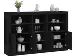 Vidaxl Credenza Con Luci Led Nero 162X37X100 Cm