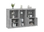 Vidaxl Credenza Con Luci Led Grigio Cemento 162X37X100 Cm