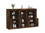 Vidaxl Credenza Con Luci Led Rovere Fumé 162X37X100 Cm