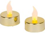 Candele Magichome Natale, Led Tealight, Set 2 Pz, Oro, Per Tomba, Fiamma Mobile