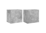 Pensili Tv 2 Pz. Grigio Cemento 40,5X30X40 Cm Materiale A Base Di Legno