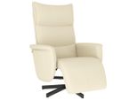 Vidaxl Poltrona Relax Con Poggiapiedi In Pelle Finta Crema