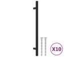 Maniglie Per Mobili 10 Pz. Nero 192 Mm Acciaio Inox