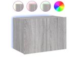 Parete Tv Con Luci Led Grigio Sonoma 60X35X41 Cm