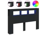 Vidaxl Testata Led Nera 160X18,5X103,5 Cm Materiale A Base Di Legno