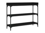 Tavolo Consolle Con Ripiani Nero 100X30X80 Cm