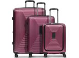 Redolz Carrello Con Scomparto Per Laptop Essentials 14 Trolley Set 3 -Pezzi ( S Exp. Front Pocket ) Aubergine Metallic Porpora