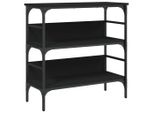 Tavolo Consolle Nero 75X32X75 Cm In Materiale Ligneo