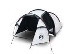 Vidaxl Tenda Da Campeggio A Tunnel 3 Persone Bianco Scuro Impermeabile