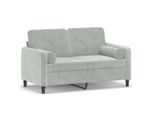 Vidaxl Divano A 2 Posti Con Cuscini Decorativi In Velluto Grigio Chiaro 120 Cm