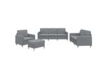 Vidaxl Set Di Divani 4 Pezzi Con Cuscini In Tessuto Grigio Chiaro