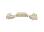 Vidaxl Set Divano 3 Pezzi Tessuto Crema