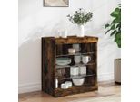 Vidaxl Credenza Con Luci Led Rovere Fumé 60,5X37X67 Cm