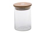 Zeller Present Barattolo In Bambù Con Coperchio In Bambù, 750 Ml, Ø 10,5 X 14 Cm, Trasparente/Naturale
