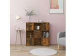 The Living Store Libreria In Rovere Fumé 90X30X90 Cm Materiale In Legno