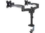 B-TECH BT7374/GB Supporto Da Tavolo Premium (75 X 75 Mm, 100 X 100 Mm, Dimensioni Del Display Fino A 61 Cm (24 Pollici), Capacità Di Carico 9 Kg Per Schermo) Nero