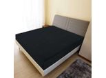 The Living Store Lenzuolo Matrimoniale 2 Pz. Maglia Nera 160X200 Cm In Cotone
